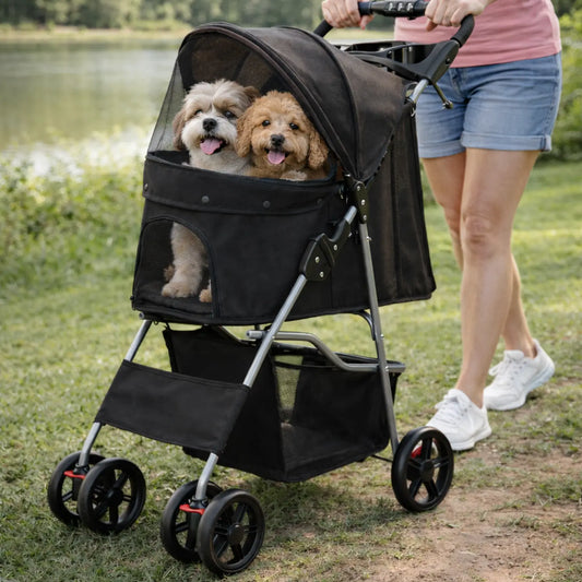 MrFluffyFriend™ - Foldable Dog Stroller for Small & Senior Dogs