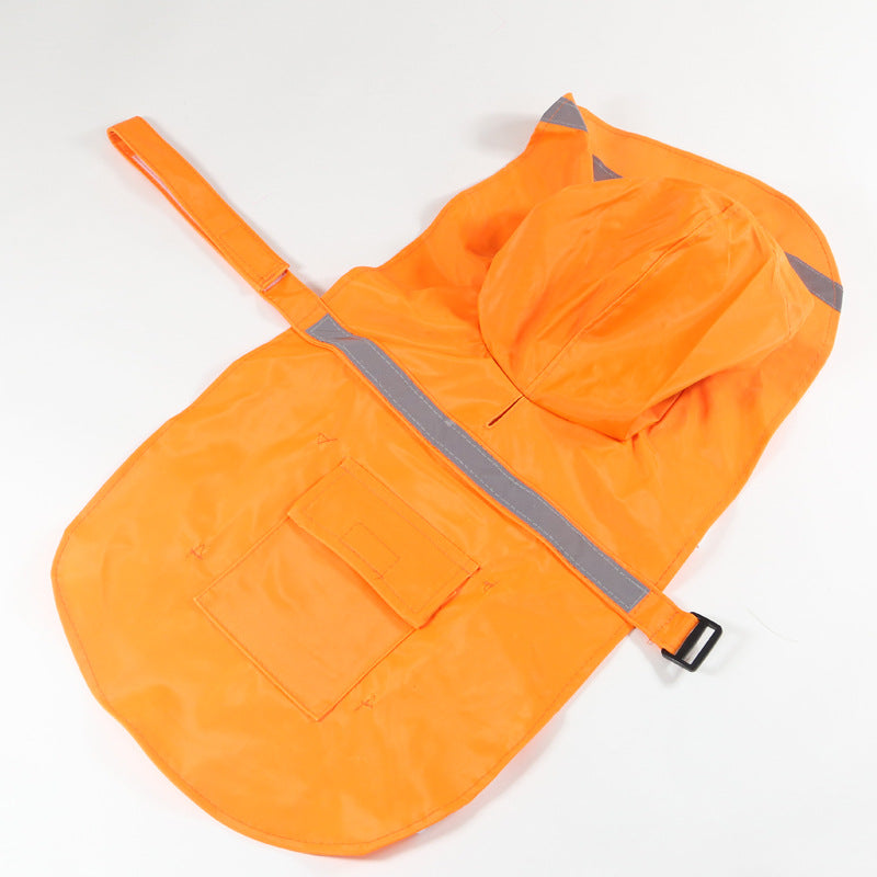 MrFluffyFriend - Orange Reflective Dog Raincoat